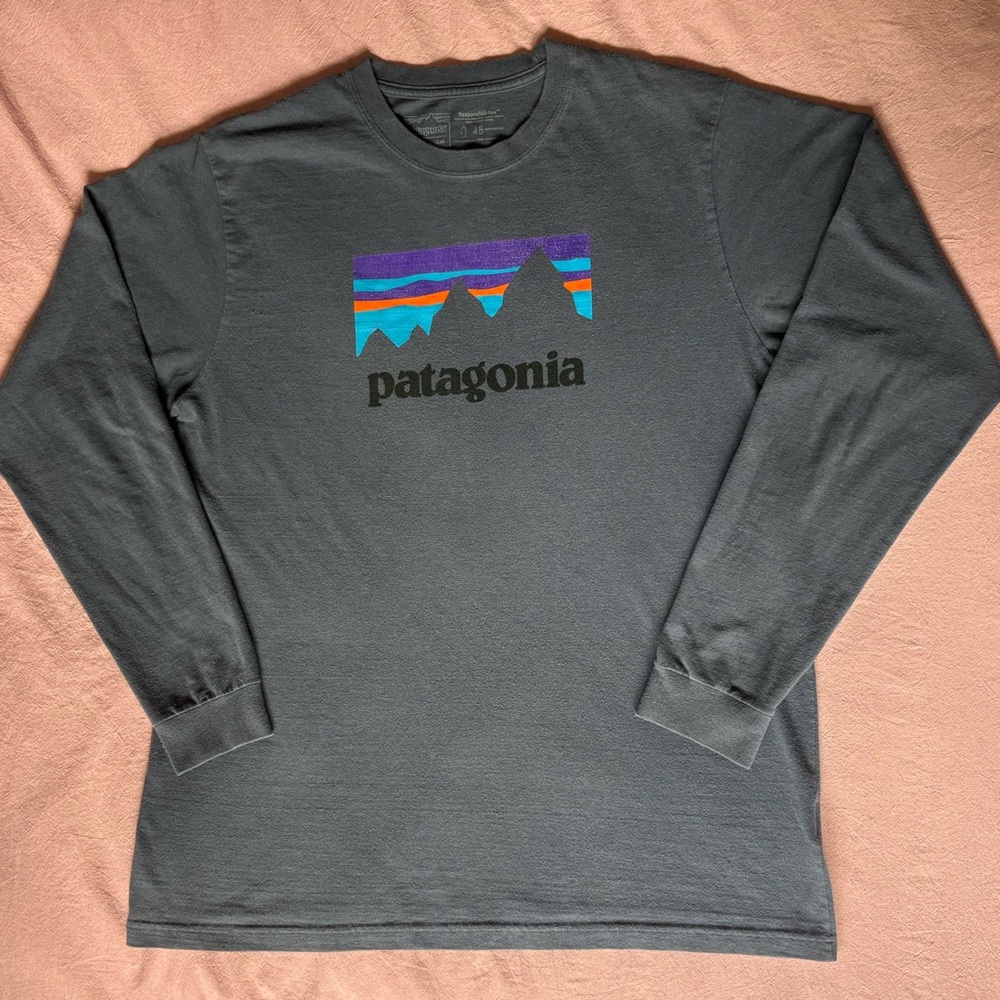 Patagonia Blue Grey Long Sleeve Men’s Large